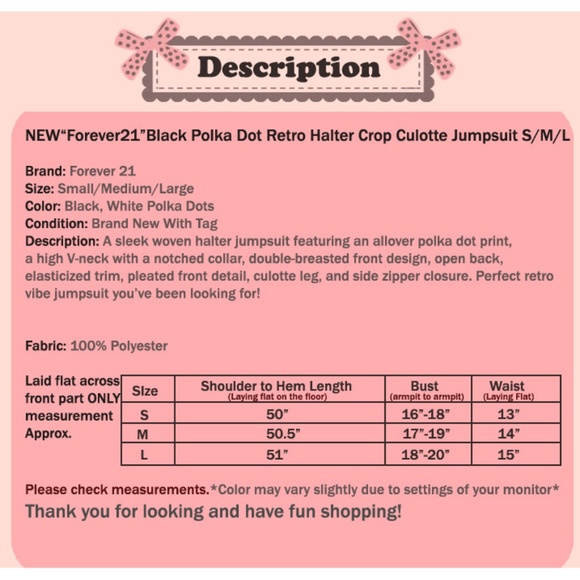 Last☝️Polka Dot Retro Halter Crop Culotte Jumpsuit - Picture 8 of 8